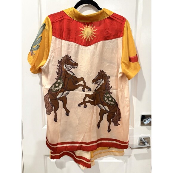 Show Me Your MUMU Home and Away PJ Set Lone Star Silky Shorts Women Size Medium - Picture 7 of 16